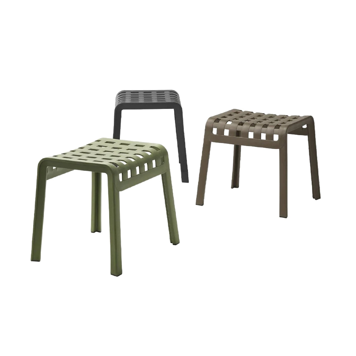 Square Perforated Outdoor Footstool – Poggio – outdoor alternate view 8