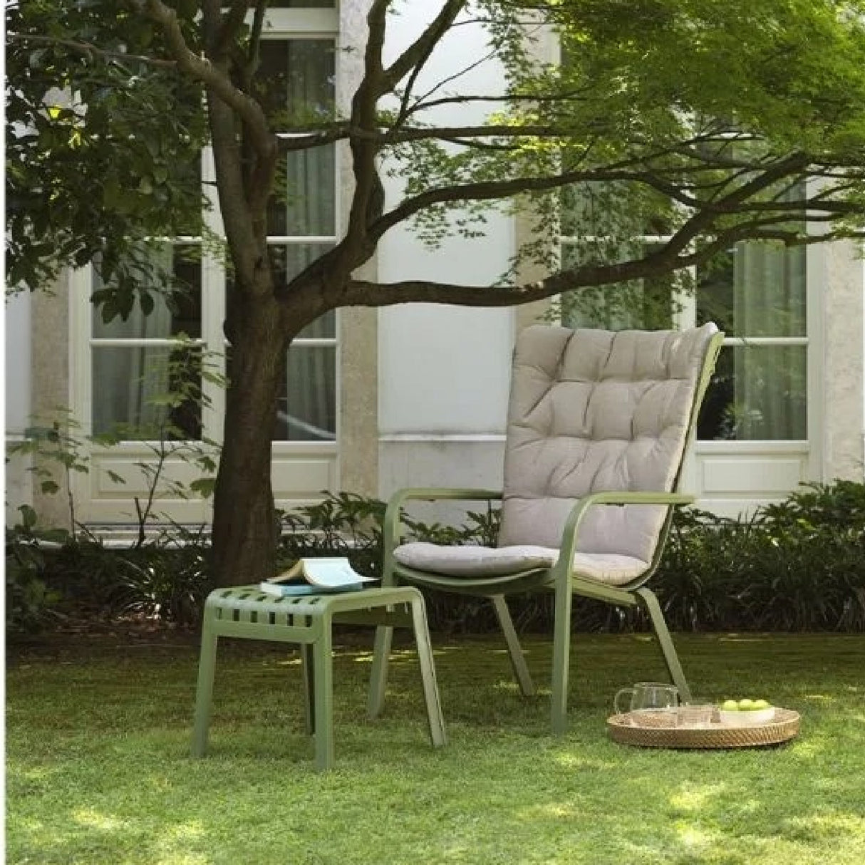 Square Perforated Outdoor Footstool – Poggio – outdoor alternate view 11
