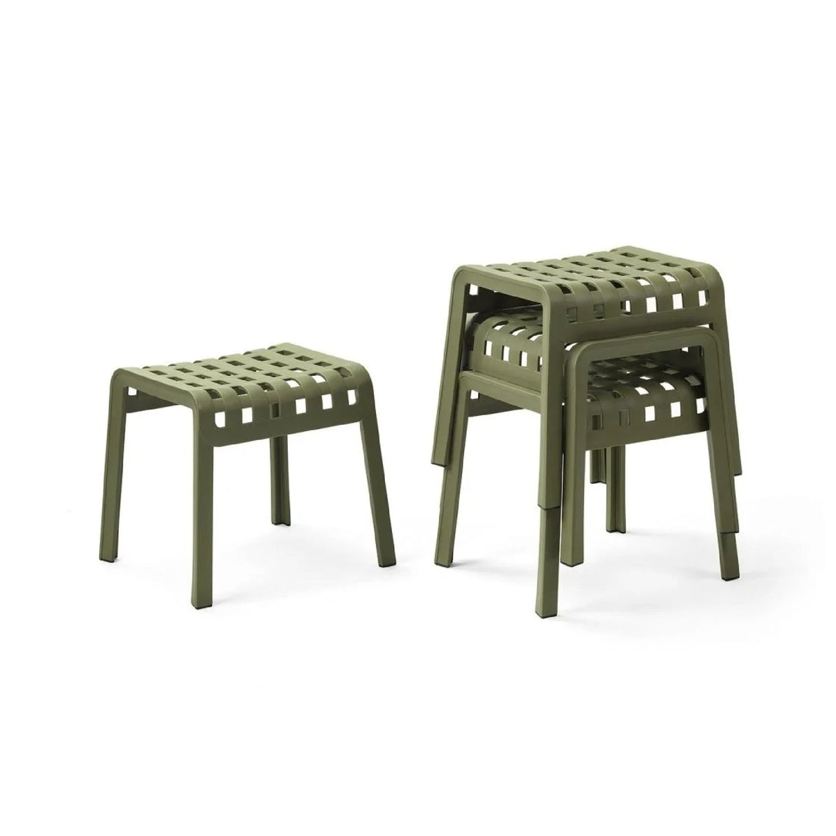 Square Perforated Outdoor Footstool – Poggio – outdoor alternate view 9