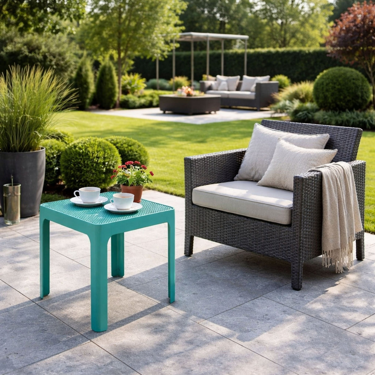 Outdoor Perforated Square Coffee table – Net – outdoor alternate view 6