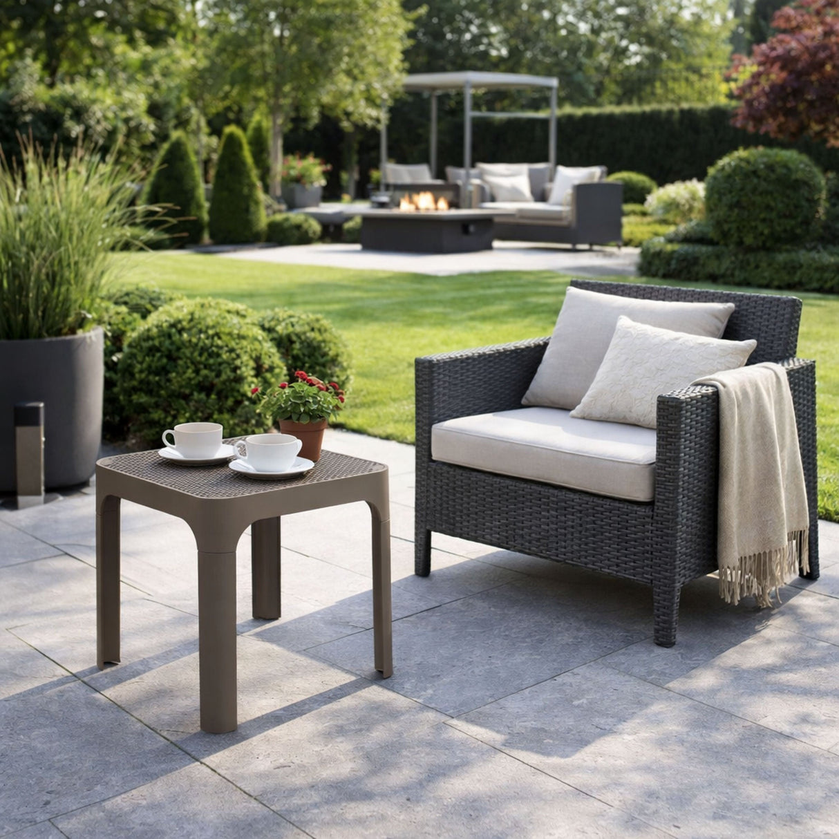 Outdoor Perforated Square Coffee table – Net – outdoor alternate view 8