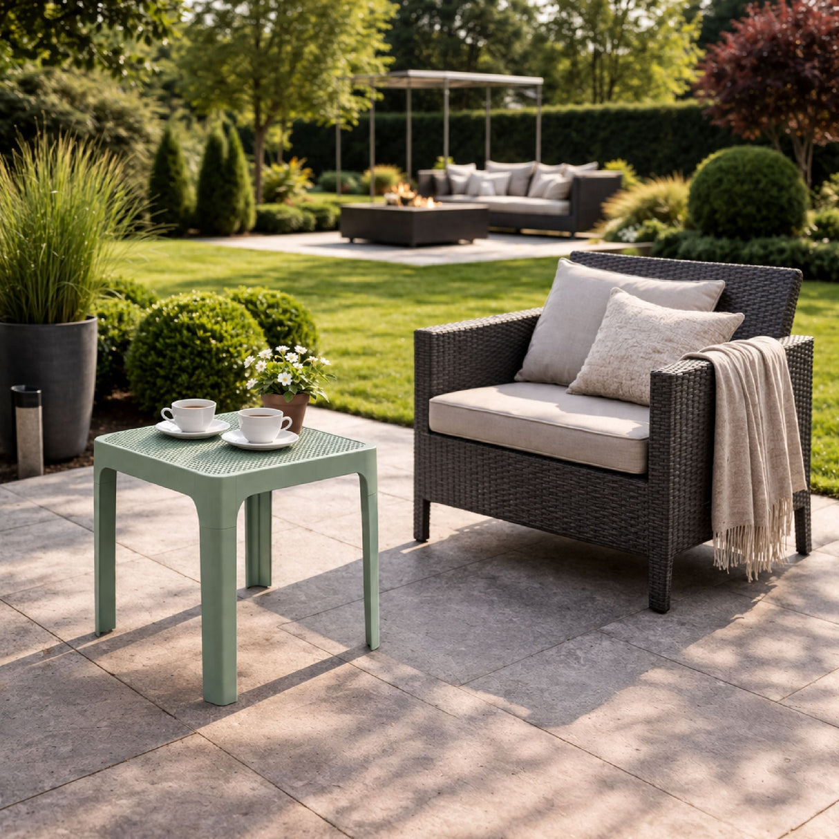Outdoor Perforated Square Coffee table – Net – outdoor alternate view 10
