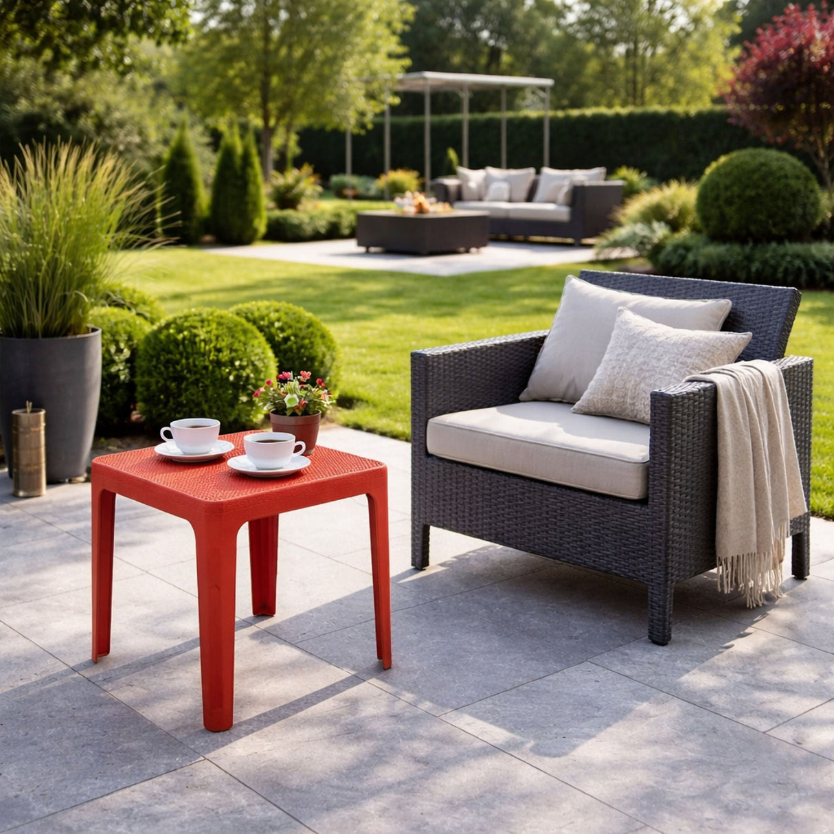 Outdoor Perforated Square Coffee table – Net – outdoor alternate view 18
