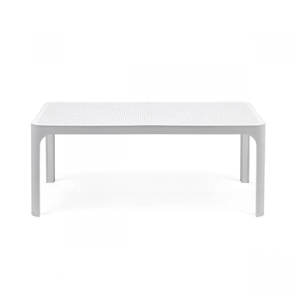 Outdoor Perforated Rectangular Coffee Table – Net – outdoor front view