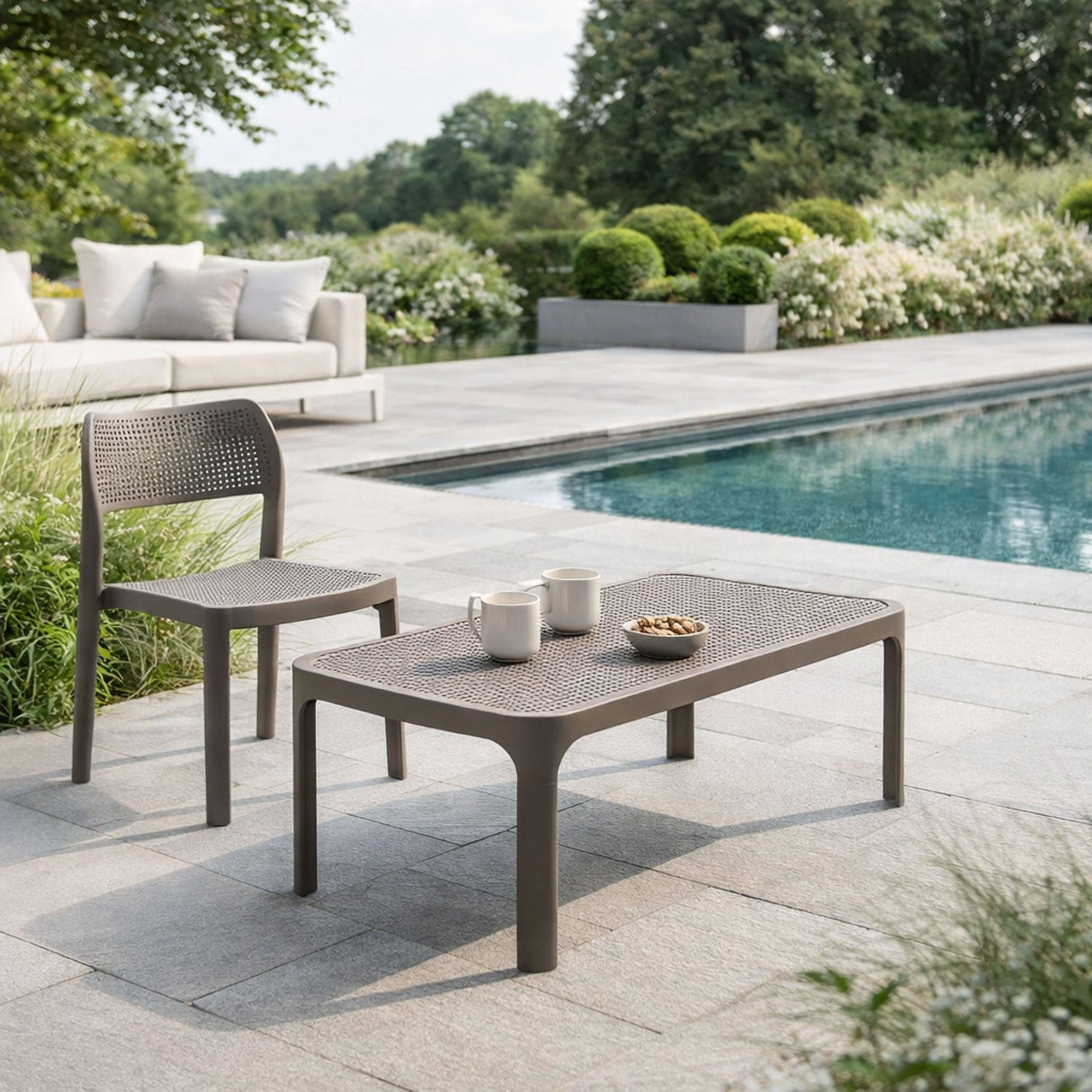Outdoor Perforated Rectangular Coffee Table – Net – outdoor alternate view 8