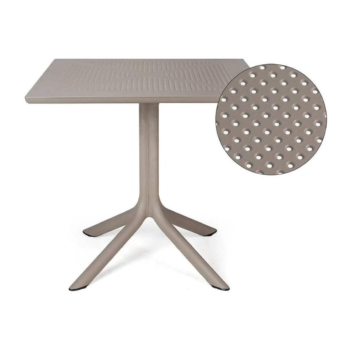 Perforated Square 4-Spoke Outdoor Dining Table – Clip – outdoor alternate view 8