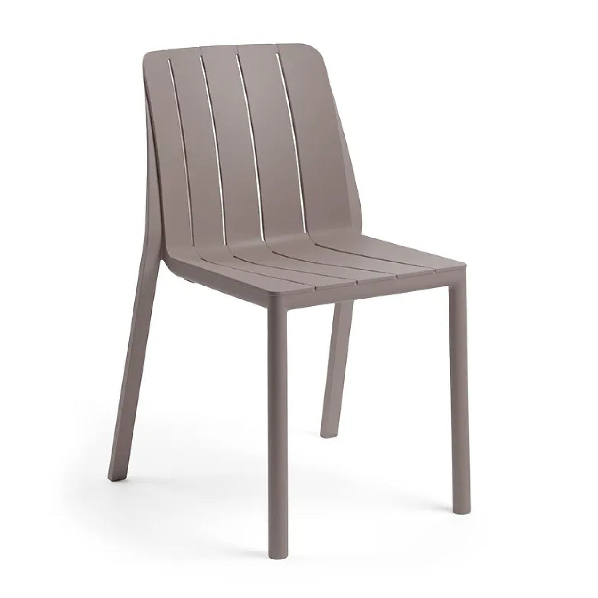 Slatted Outdoor Monobloc Dining Chair – Tiberina – outdoor rear view