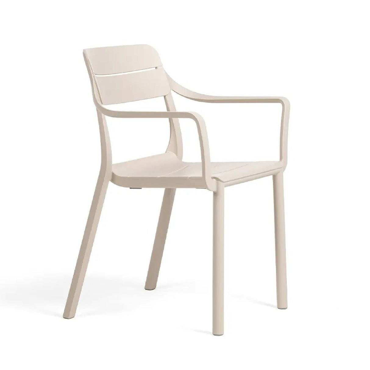Fiberglass Outdoor Monobloc Dining Armchair – Cassia – outdoor front view