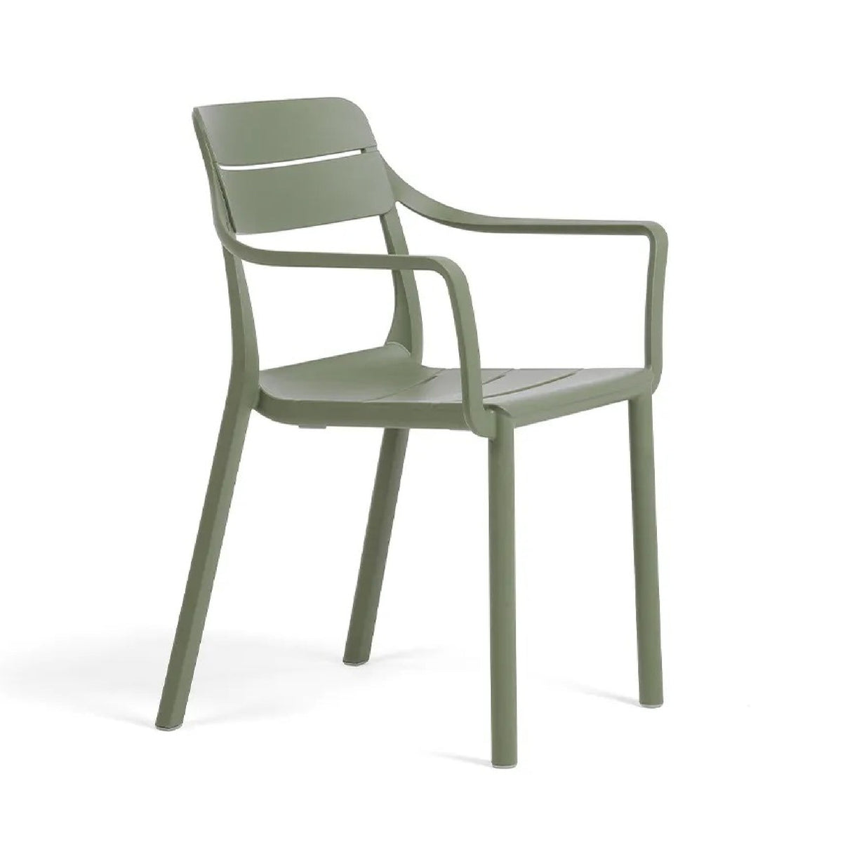 Regenerated Fiberglass Outdoor Dining Armchair – Cassia – outdoor rear view