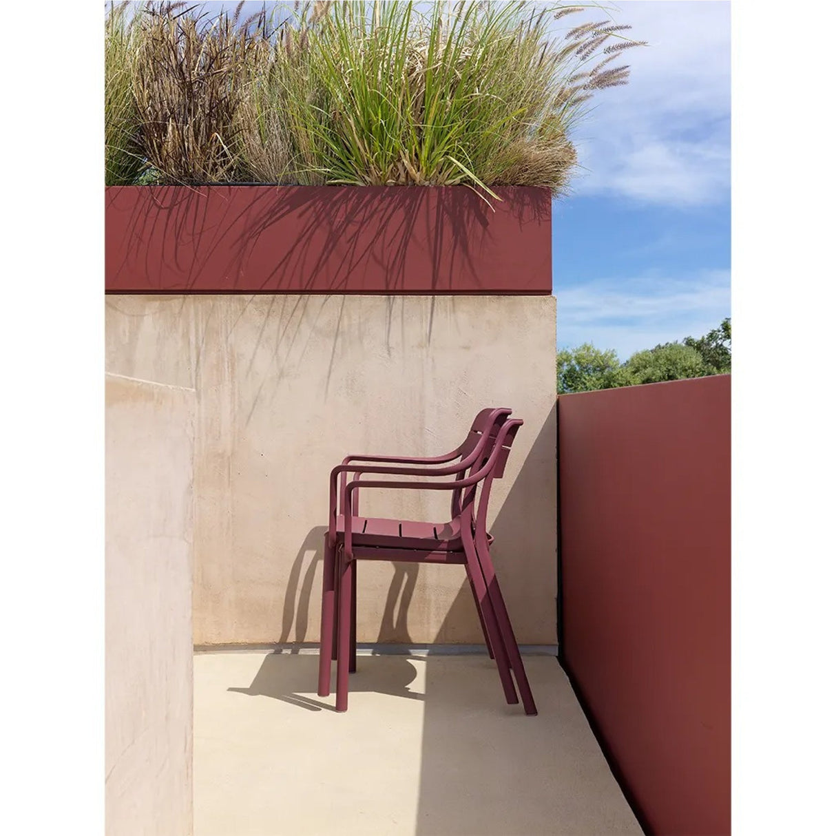 Fiberglass Outdoor Monobloc Dining Armchair – Cassia – outdoor alternate view 16