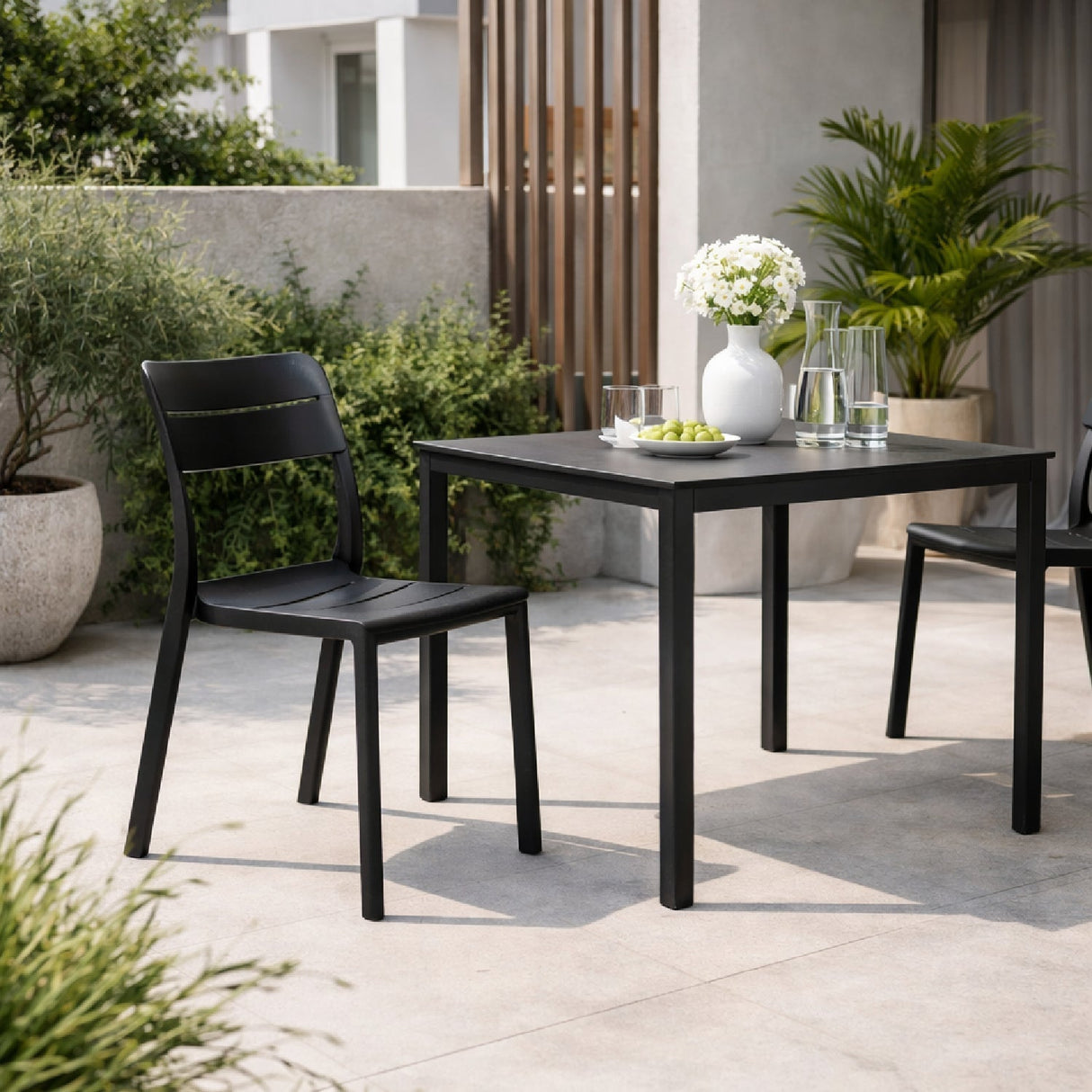 Fiberglass Outdoor Monobloc Dining Chair – Cassia Bistrot – outdoor alternate view 6
