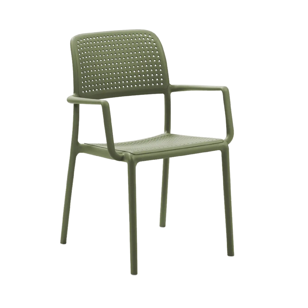 Perforated Fiberglass Outdoor Dining Armchair – Bora – outdoor alternate view 5