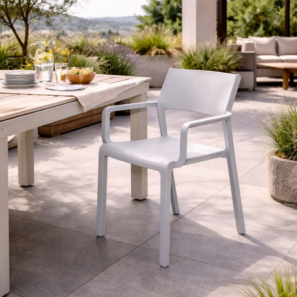 Open-back Outdoor Dining Armchair – Trill – outdoor alternate view 6