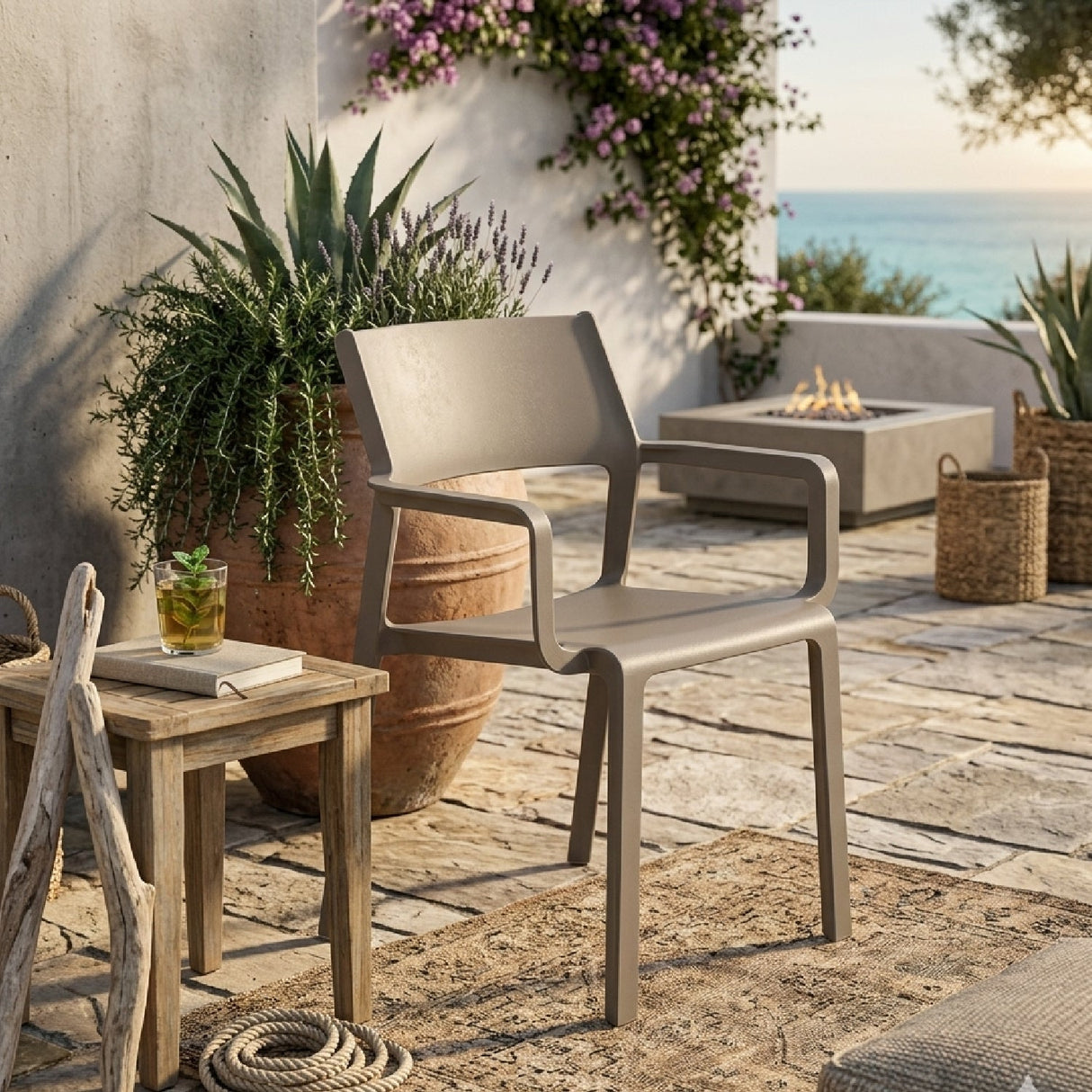 Open-back Outdoor Dining Armchair – Trill – outdoor alternate view 8