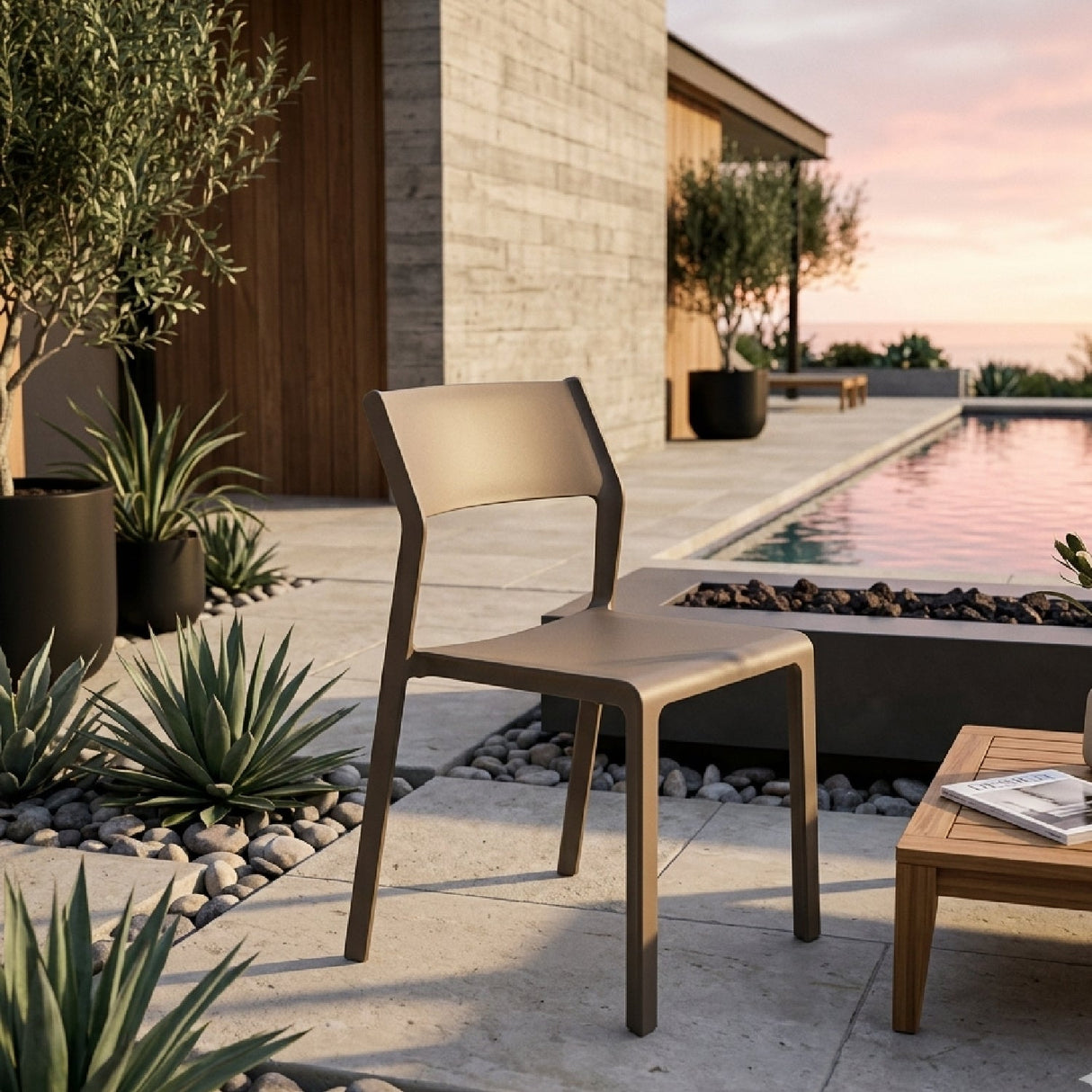 Open-back Outdoor Dining Chair – Trill – outdoor alternate view 8