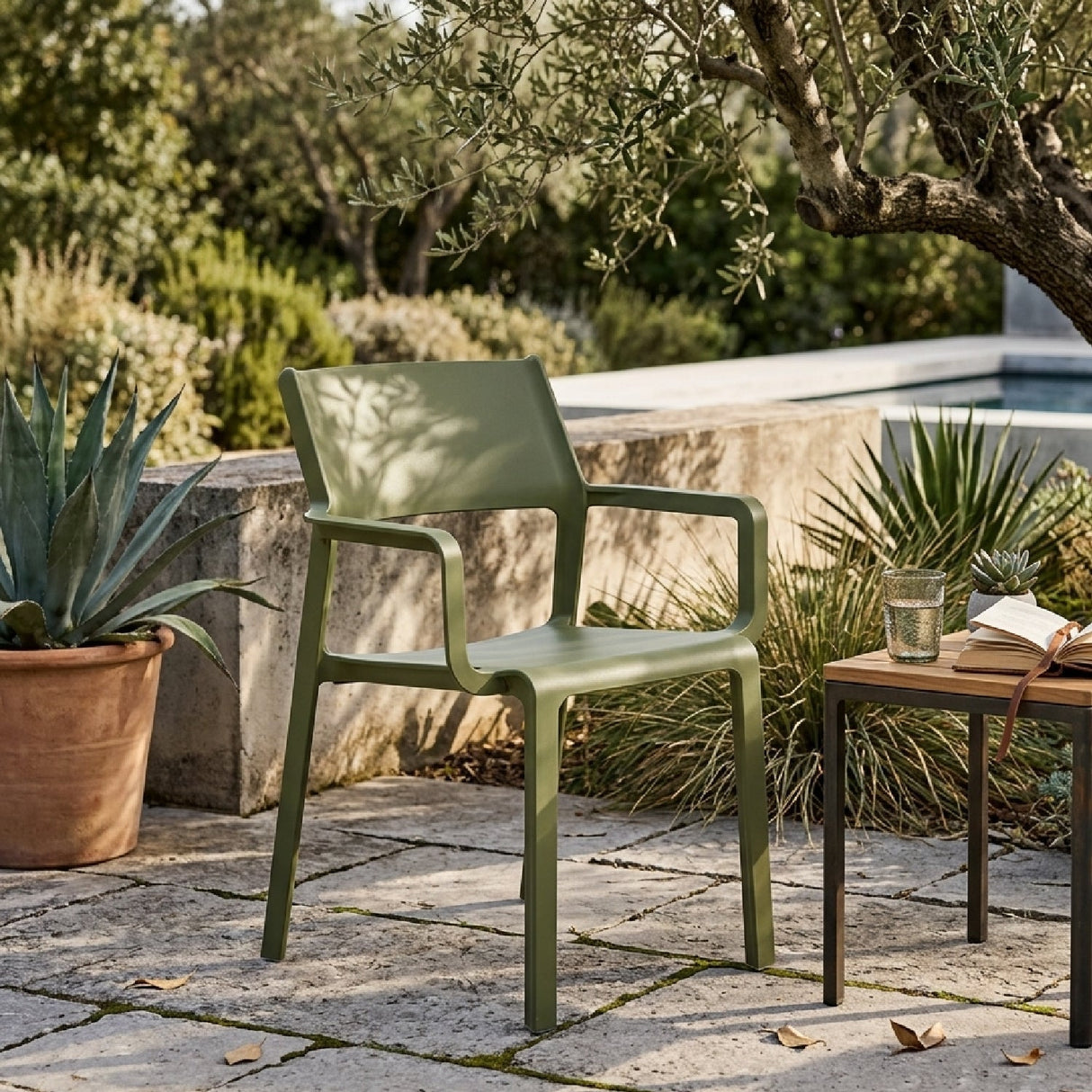 Open-back Outdoor Dining Armchair – Trill – outdoor alternate view 10