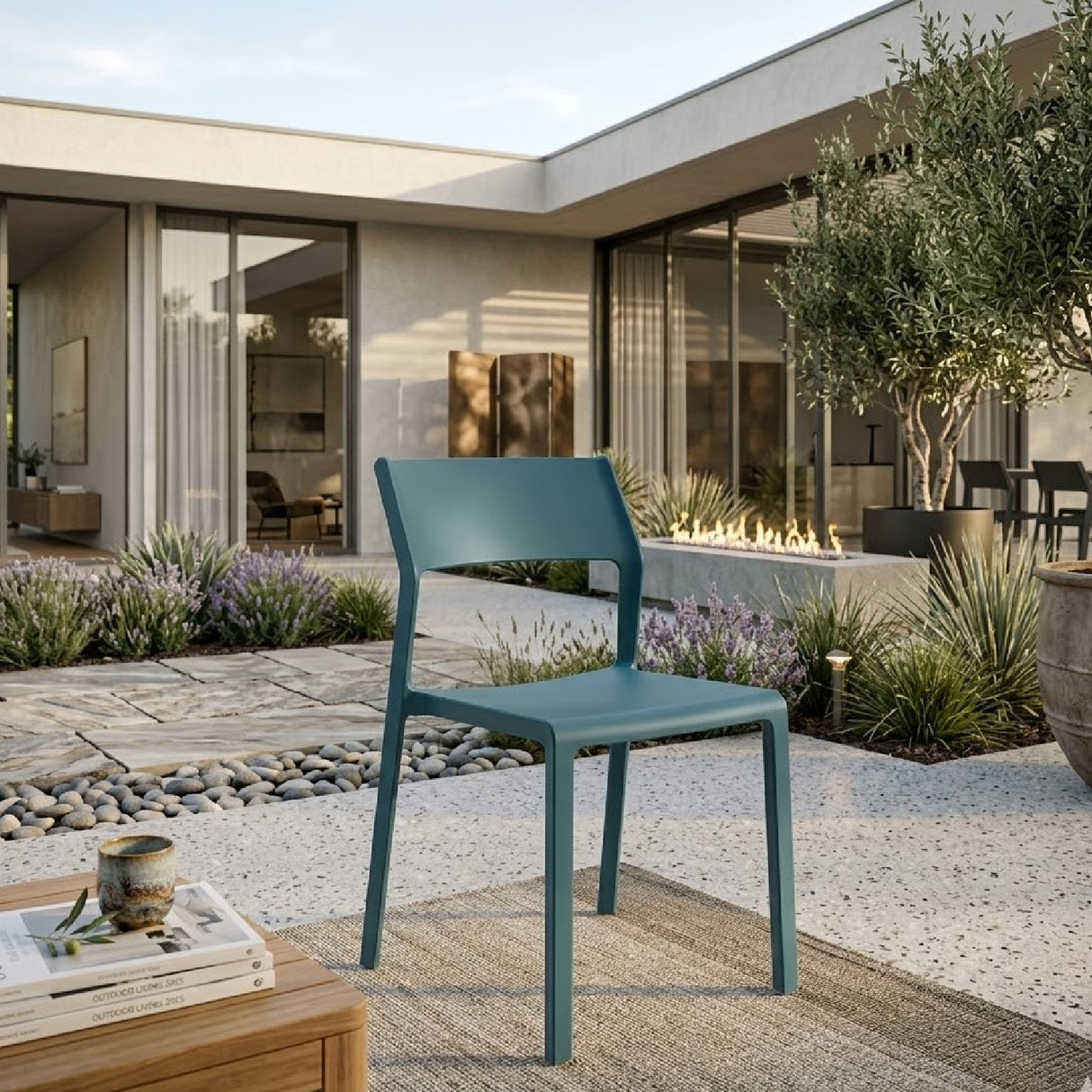 Open-back Outdoor Dining Chair – Trill – outdoor alternate view 12