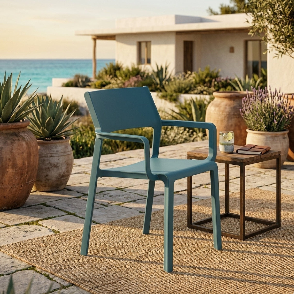 Open-back Outdoor Dining Armchair – Trill – outdoor alternate view 12