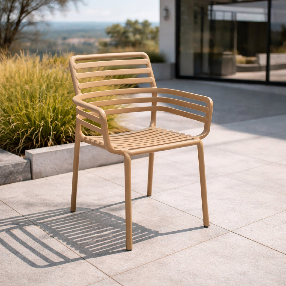 Slatted Outdoor Monobloc Dining Armchair – Doga – outdoor alternate view 16