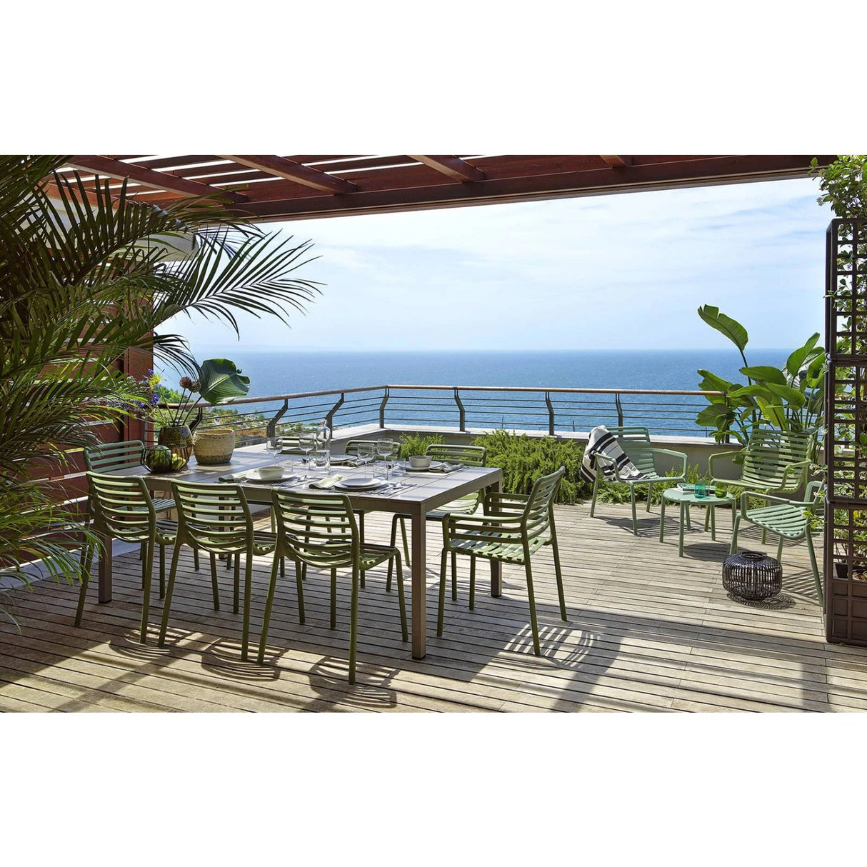 Slatted Outdoor Monobloc Dining Armchair – Doga – outdoor alternate view 25