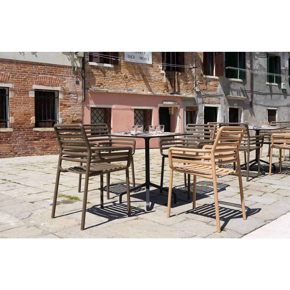 Slatted Outdoor Monobloc Dining Armchair – Doga – outdoor alternate view 27