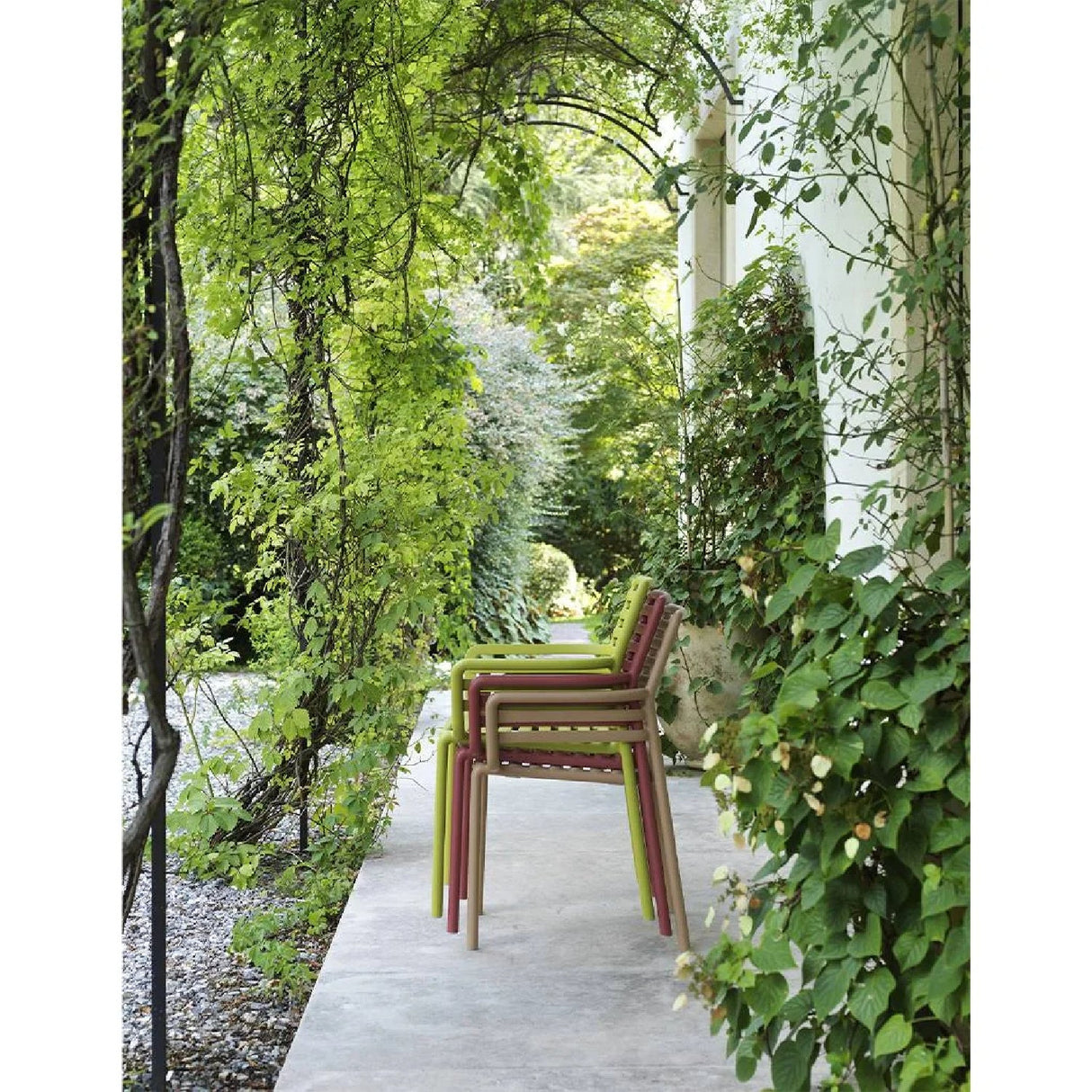 Slatted Outdoor Monobloc Dining Armchair – Doga – outdoor alternate view 22