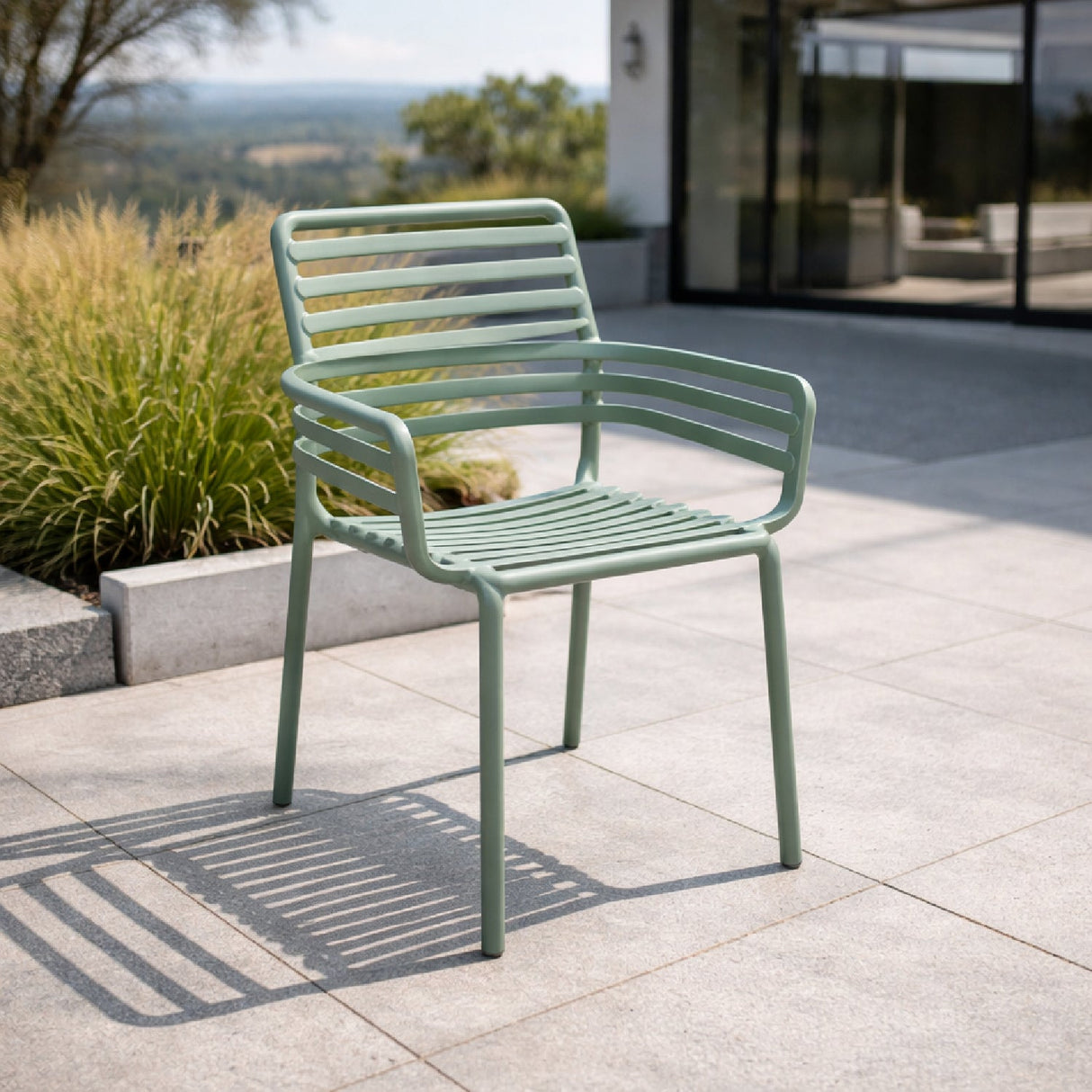Slatted Outdoor Monobloc Dining Armchair – Doga – outdoor alternate view 6