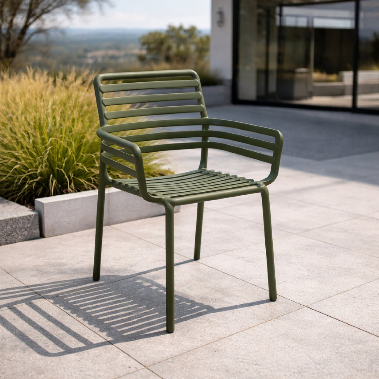 Slatted Outdoor Monobloc Dining Armchair – Doga – outdoor alternate view 8