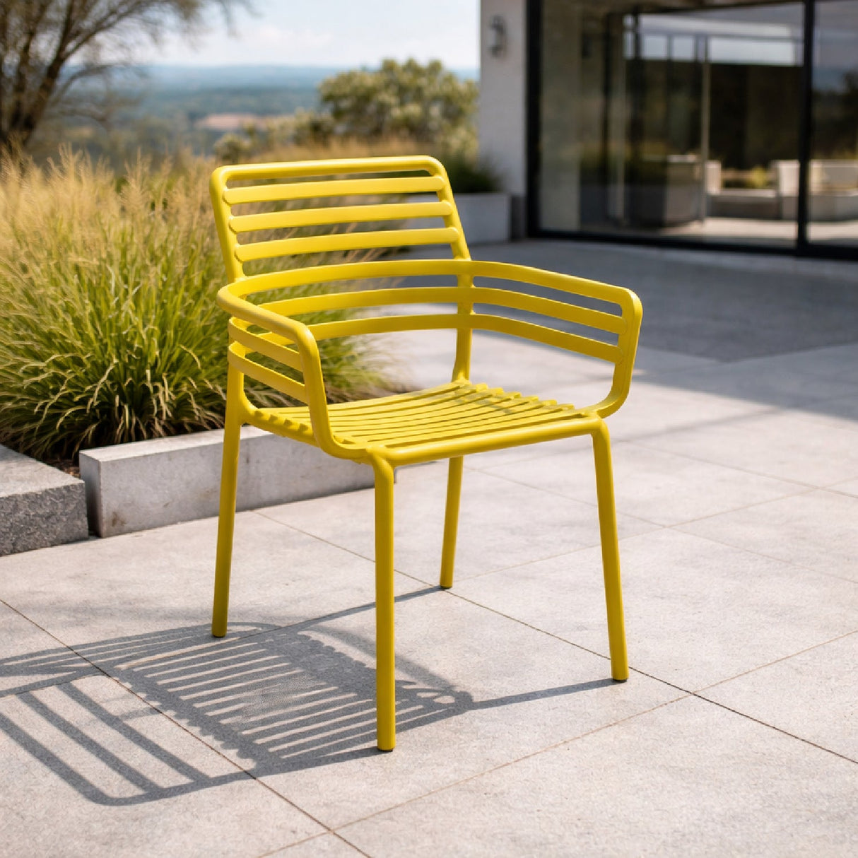 Slatted Outdoor Monobloc Dining Armchair – Doga – outdoor alternate view 10