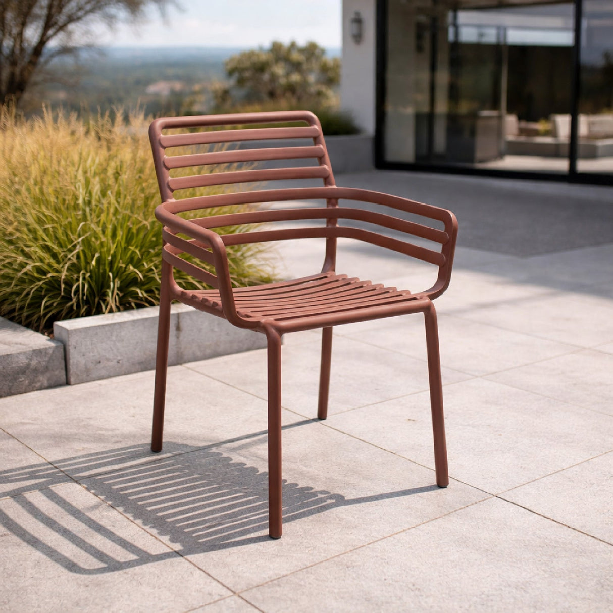Slatted Outdoor Monobloc Dining Armchair – Doga – outdoor alternate view 12