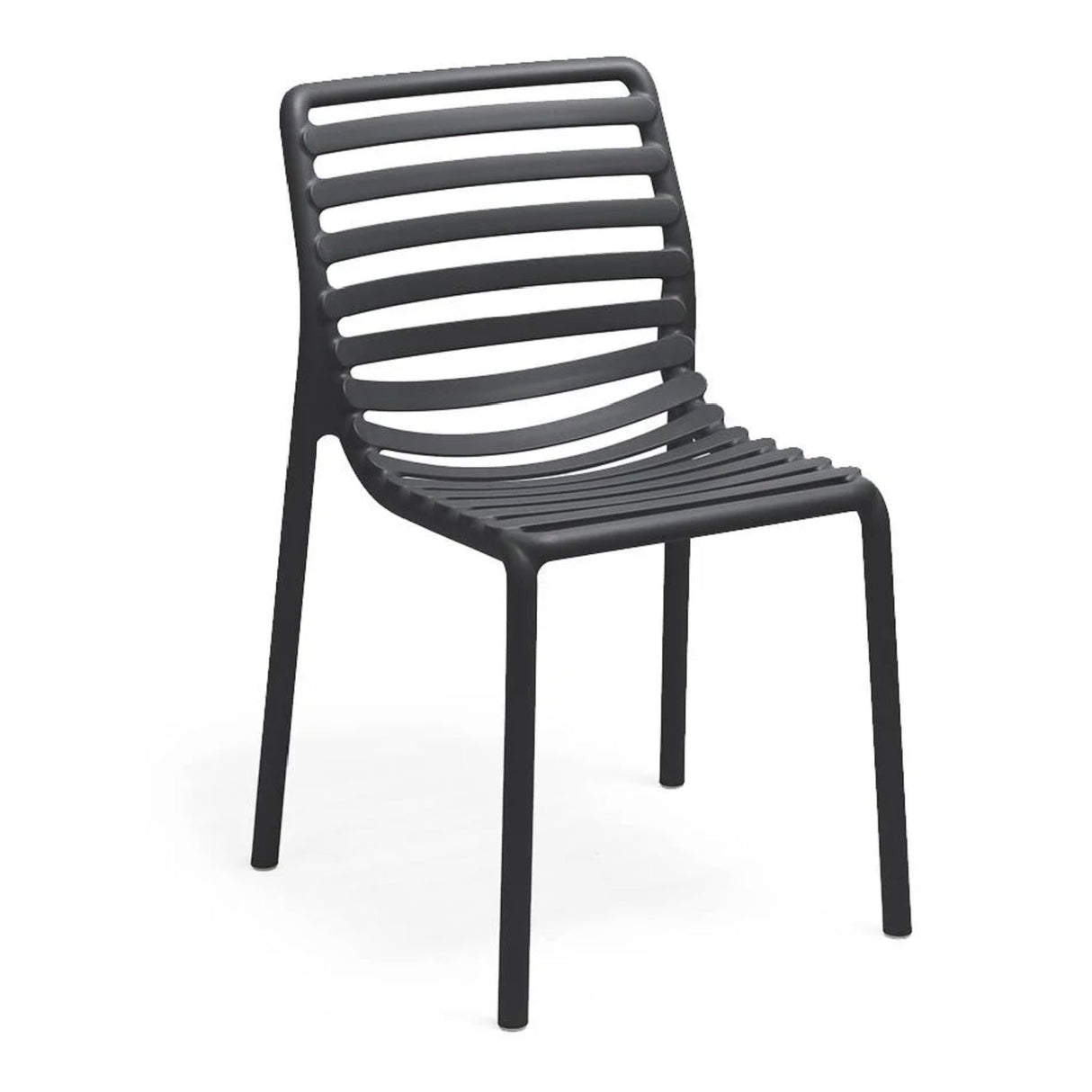 Slatted Outdoor Monobloc Dining Chair – Doga – outdoor side profile