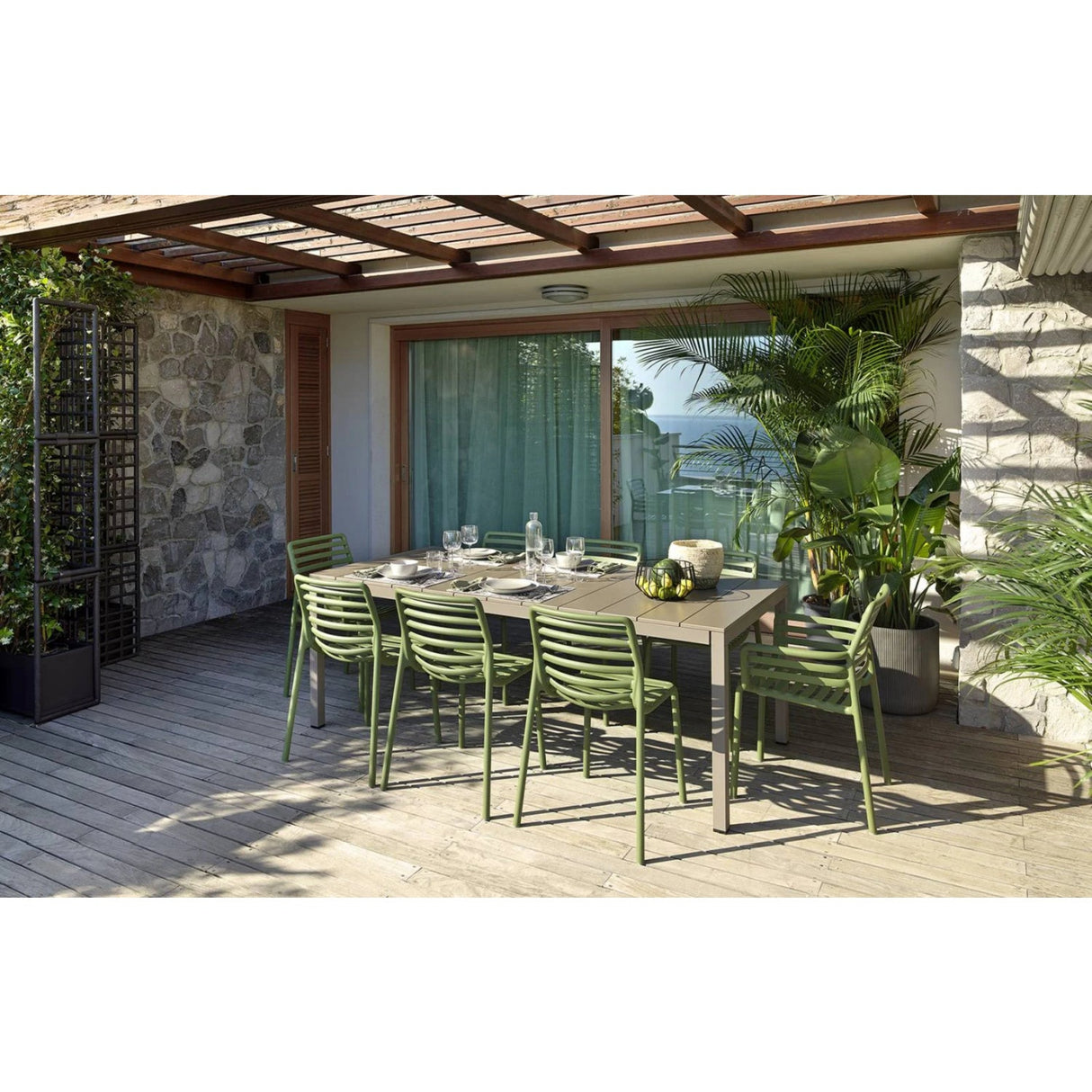 Slatted Outdoor Monobloc Dining Chair – Doga – outdoor alternate view 22