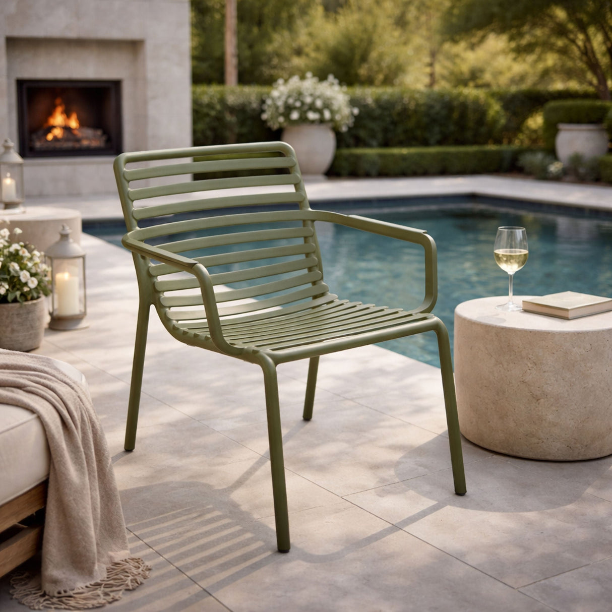 Slatted Stackable Outdoor Lounge Chair – Doga – outdoor alternate view 8