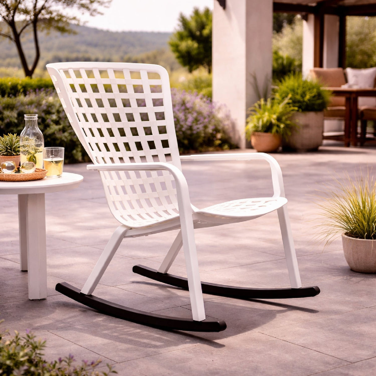 Square Perforated Reclining Outdoor Armchair – Folio – outdoor alternate view 24