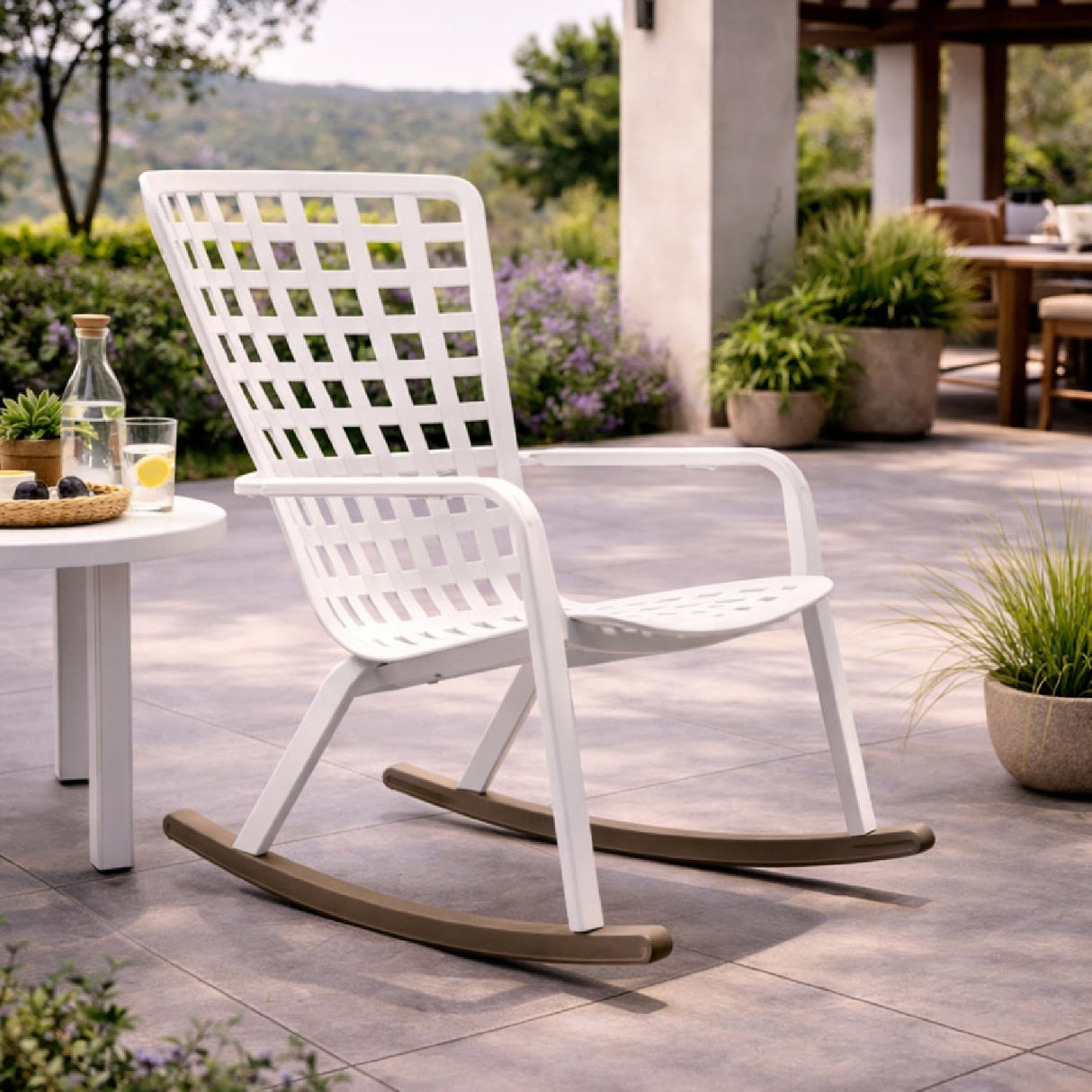 Square Perforated Reclining Outdoor Armchair – Folio – outdoor alternate view 26