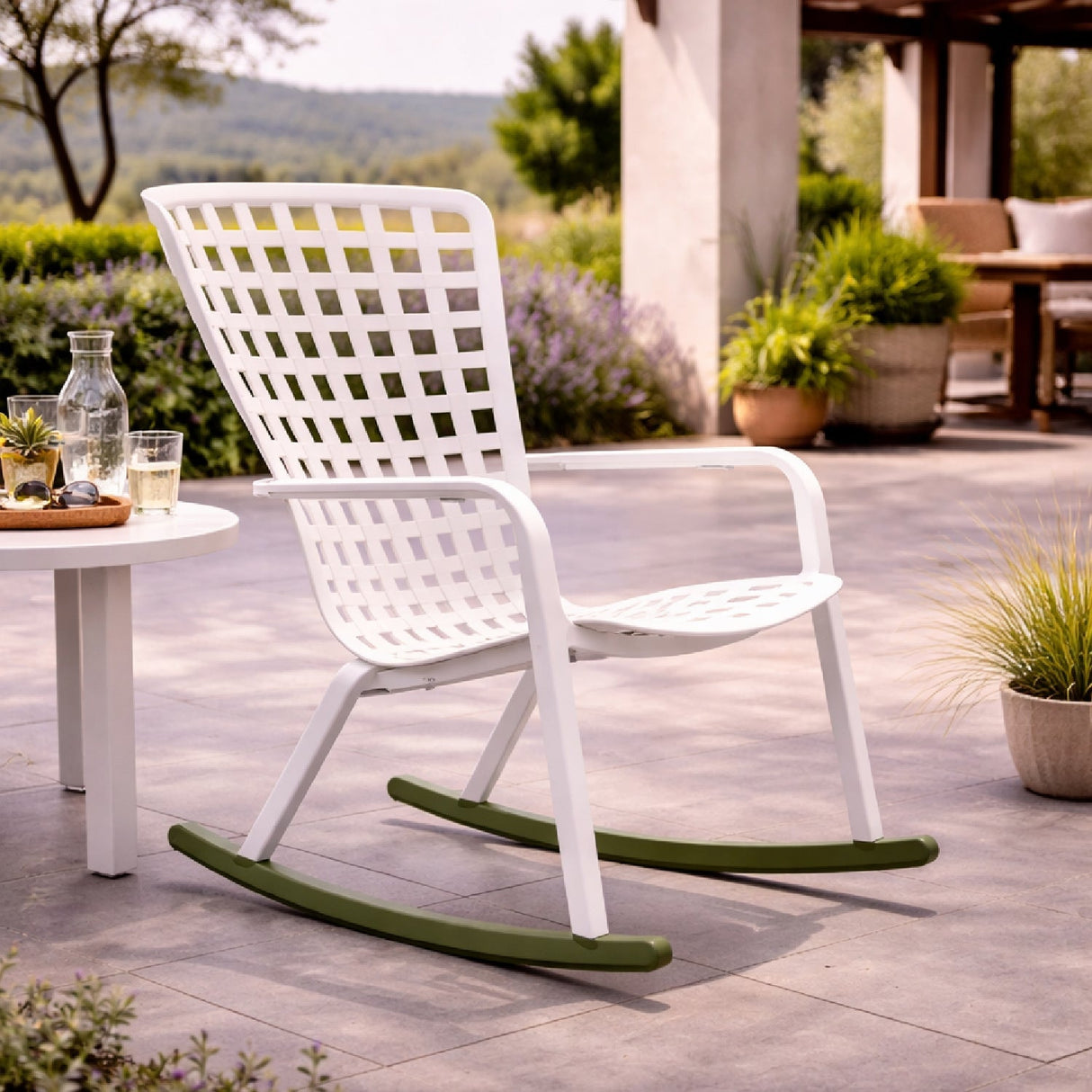 Square Perforated Reclining Outdoor Armchair – Folio – outdoor alternate view 28