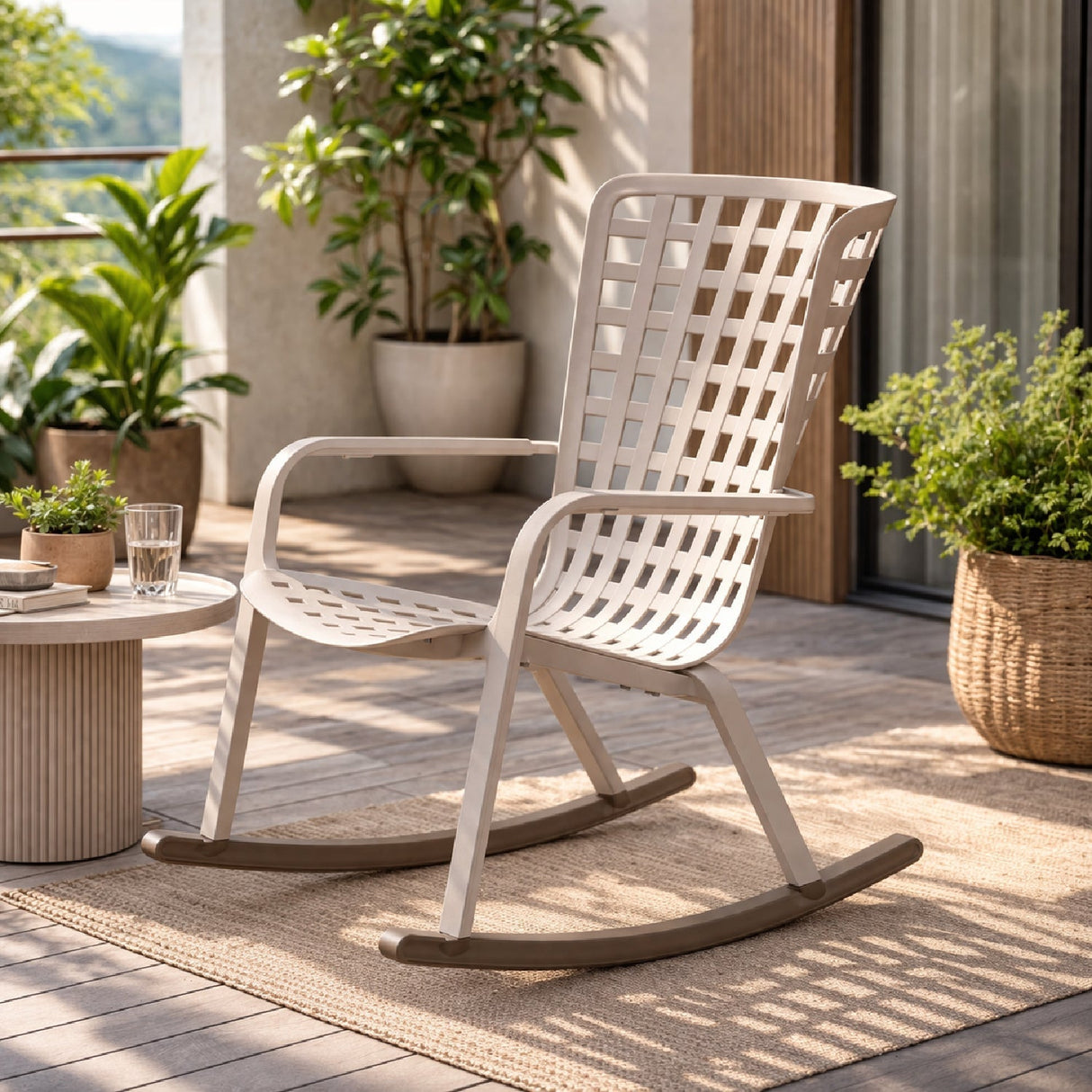 Square Perforated Reclining Outdoor Armchair – Folio – outdoor alternate view 30