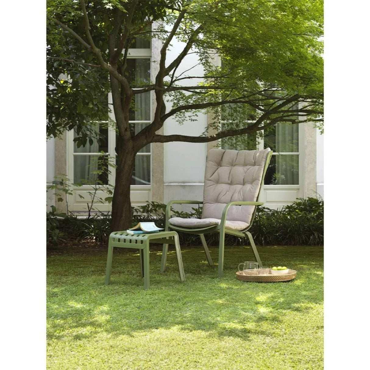 Square Perforated Reclining Outdoor Armchair – Folio – outdoor alternate view 35