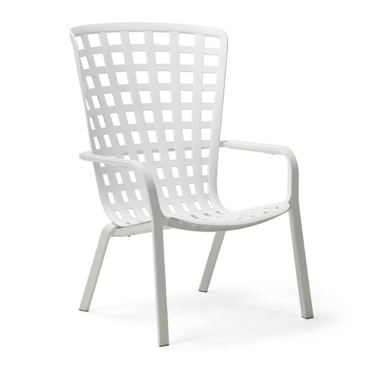 Square Perforated Reclining Outdoor Armchair – Folio – outdoor front view