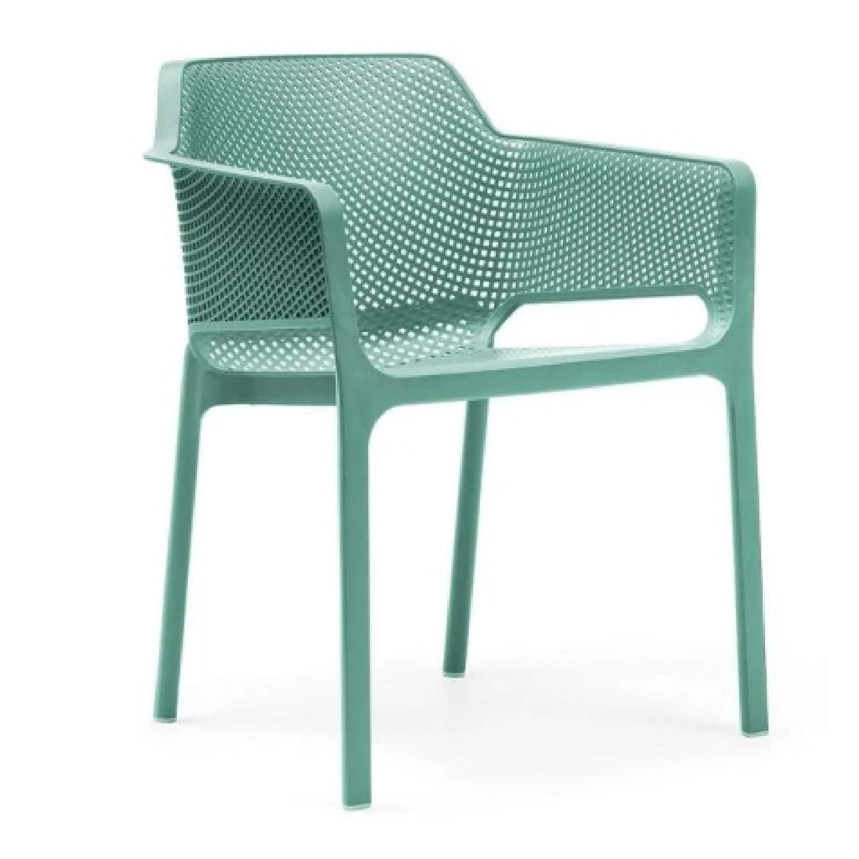 Square Perforated Outdoor Dining Armchair – Net – outdoor alternate view 6