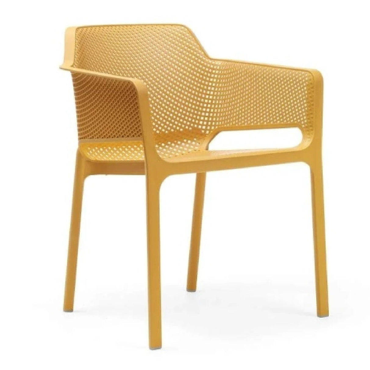 Square Perforated Outdoor Dining Armchair – Net – outdoor alternate view 10