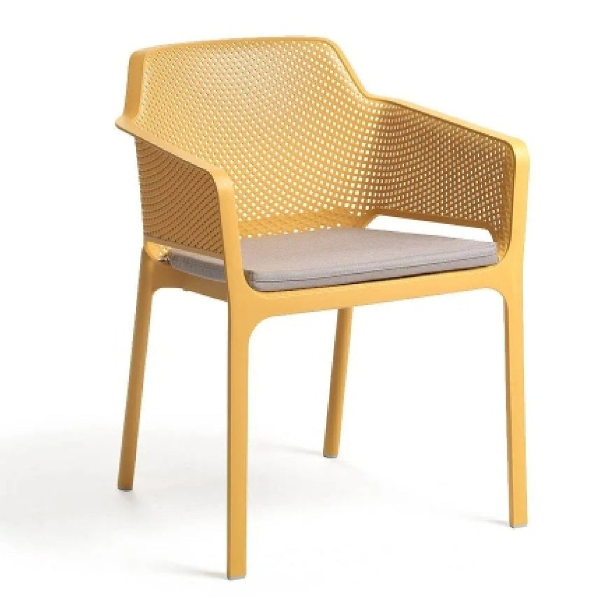 Square Perforated Outdoor Dining Armchair – Net – outdoor alternate view 12