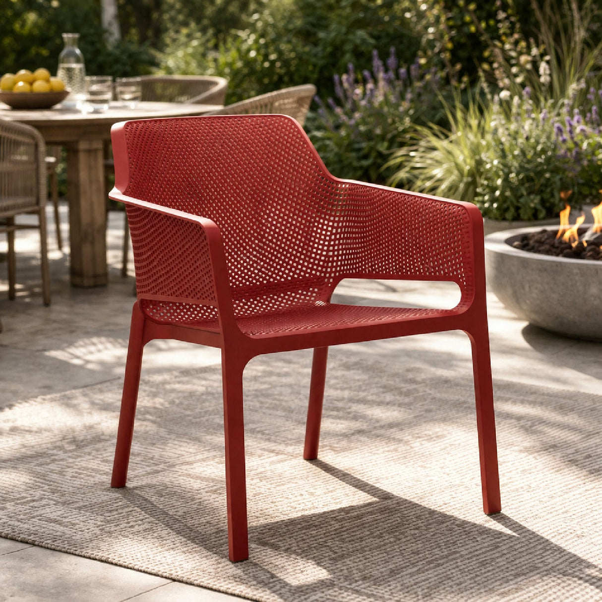 Outdoor Perforated Cushioned Armchair – Net Relax – outdoor alternate view 12