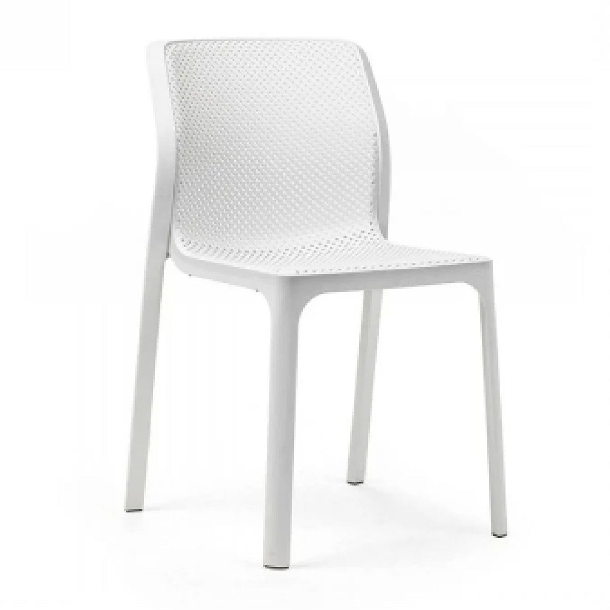 Perforated Monobloc Outdoor Dining Chair – Bit – outdoor front view