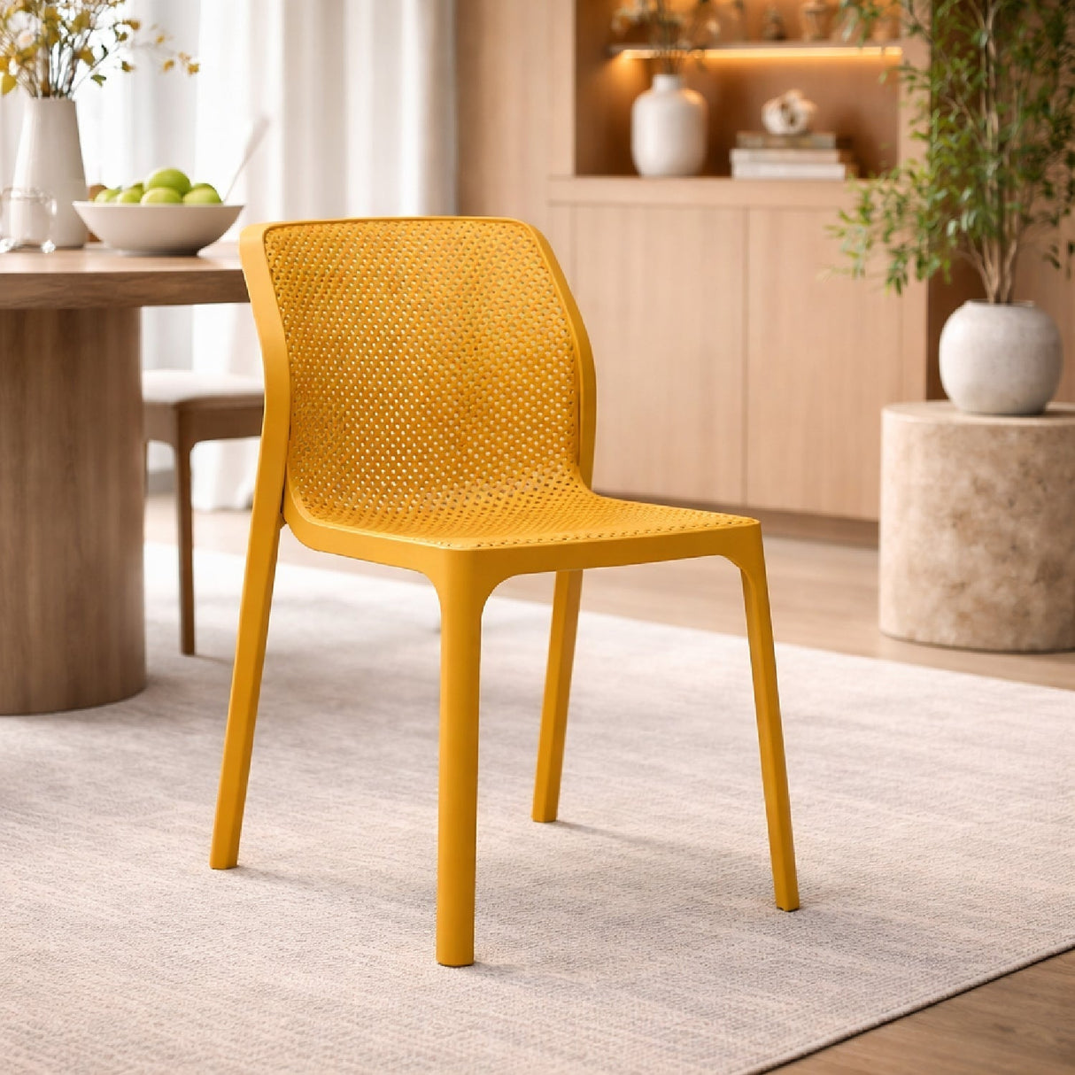 Perforated Monobloc Outdoor Dining Chair – Bit – outdoor alternate view 10