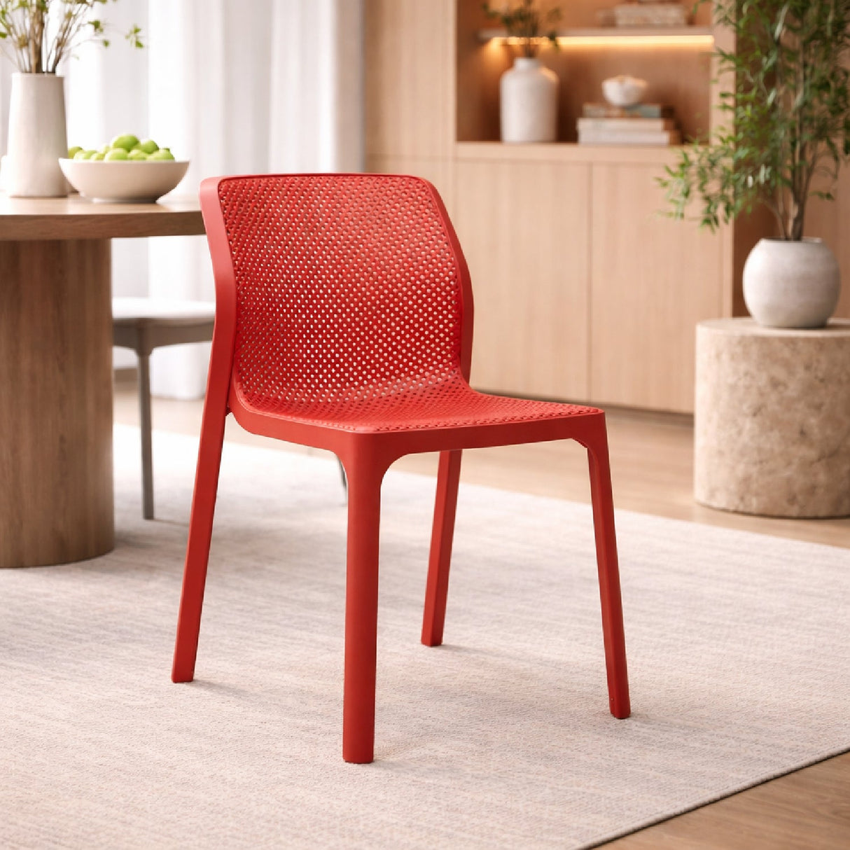 Perforated Monobloc Outdoor Dining Chair – Bit – outdoor alternate view 12
