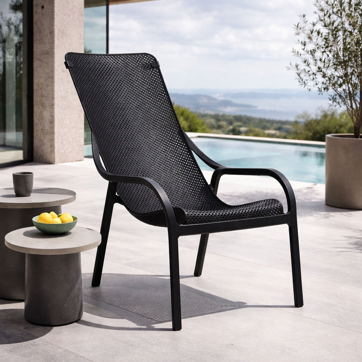 Perforated Outdoor Lounge Chair – Net Lounge – outdoor rear view