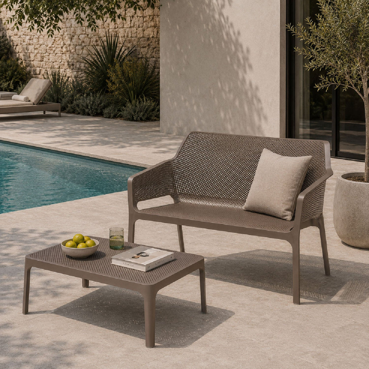 Outdoor Perforated 2-Seater Bench – Net – outdoor alternate view 12