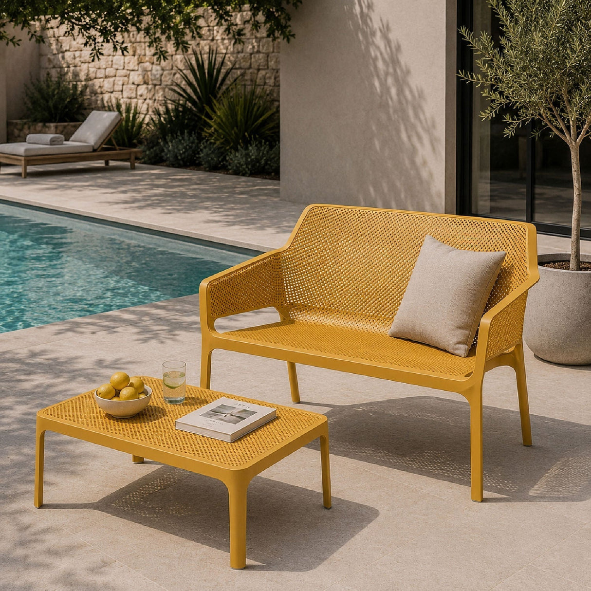 Outdoor Perforated 2-Seater Bench – Net – outdoor alternate view 14