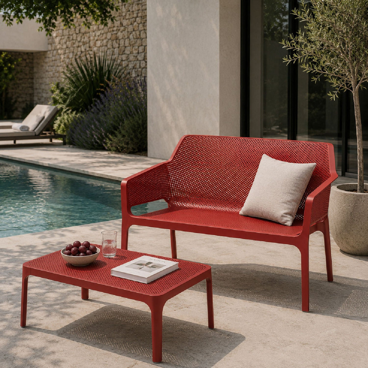 Outdoor Perforated 2-Seater Bench – Net – outdoor alternate view 16